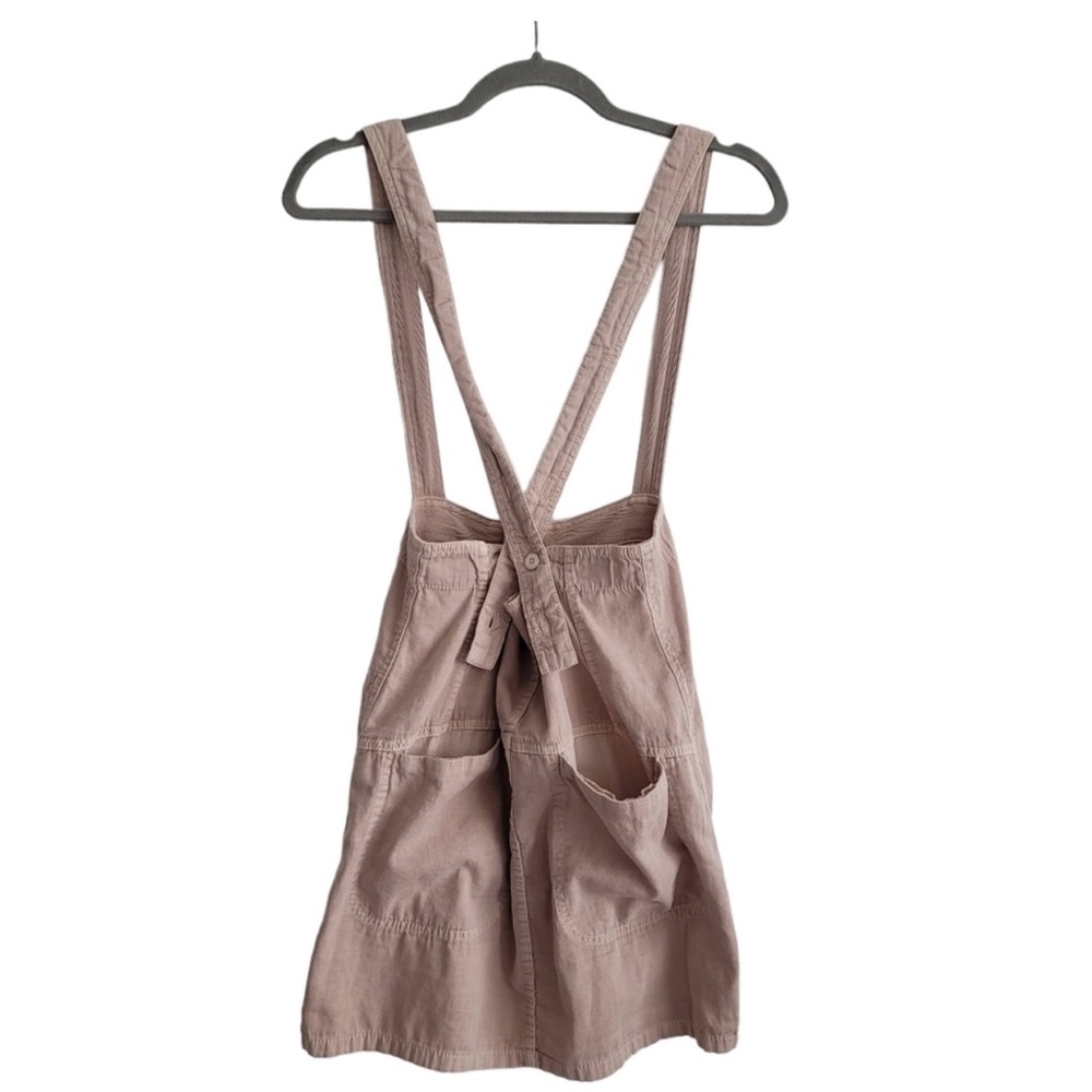 Free People Neutral Tan Pinnafore Overall Dress